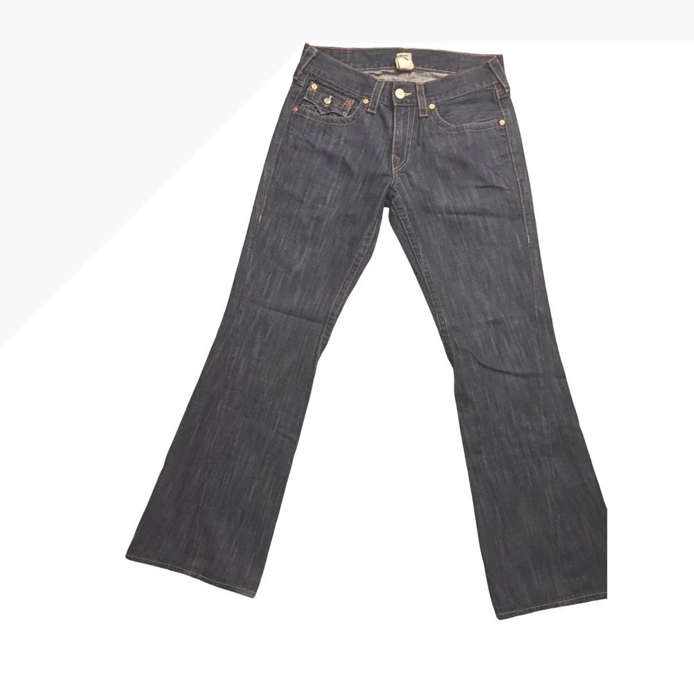 True Religion Brand Jeans Men's 32 Dark Wash Straight Leg Made in USA